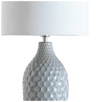 Heart of House - Woodburn Hexagonal - Ceramic - Table Lamp - Grey